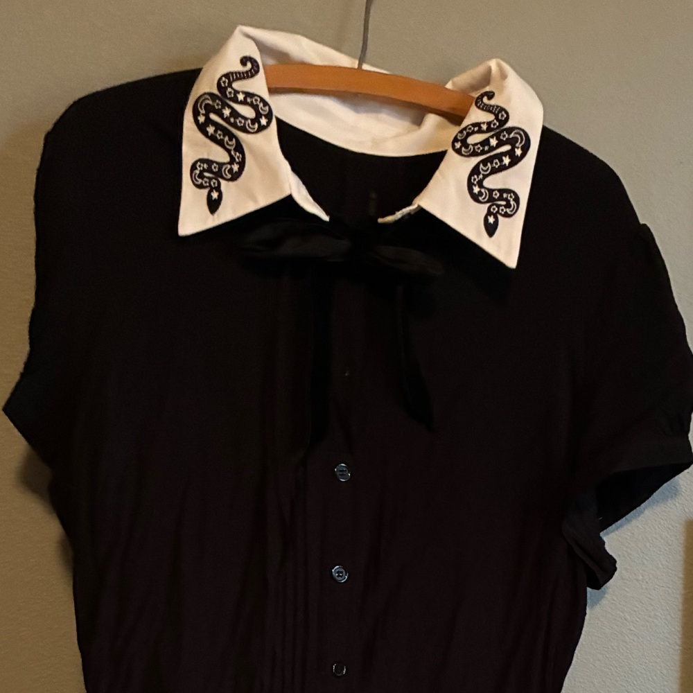 Hell Bunny Black Dress with snake detail